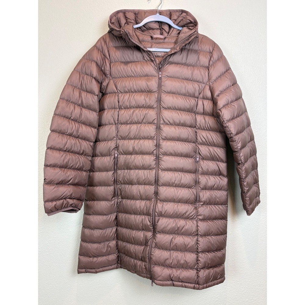 Aritzia Babaton Foundation Long Puffer Coat Jacket Women XL Goose Down Packable